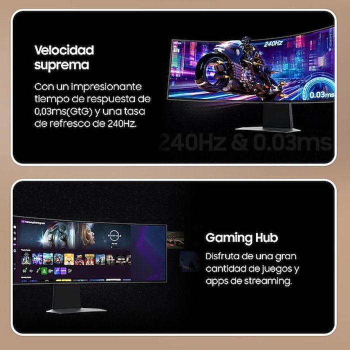 Samsung Odyssey OLED G9 S49DG950SU 49 pulgadas Dual QHD 240Hz Plata Samsung Odyssey OLED G9 S49DG950SU 49 pulgadas Dual QHD 240Hz Plata